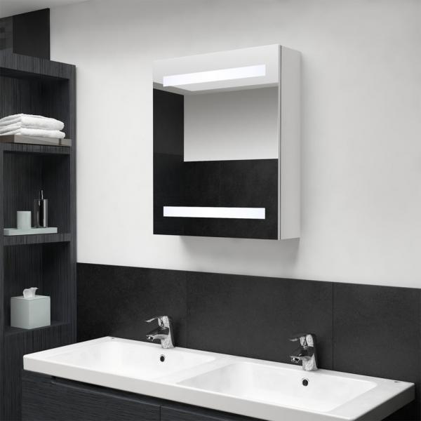 ARDEBO.de - LED-Bad-Spiegelschrank Glänzendes Weiß 50x14x60 cm