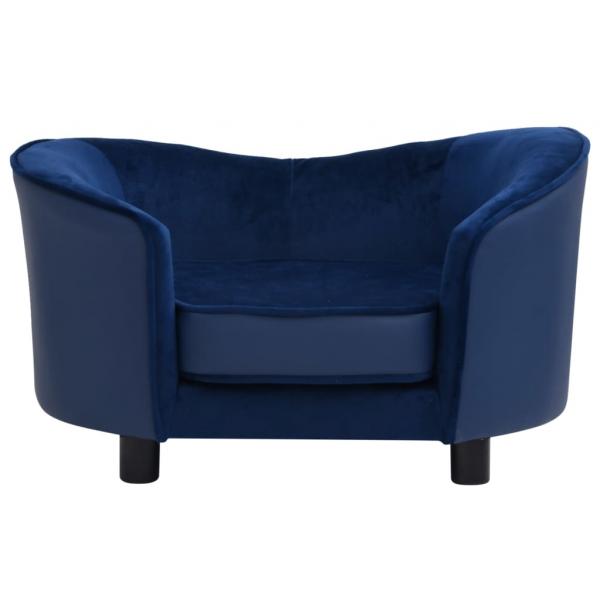 Hundesofa Blau 69x49x40 cm Plüsch und Kunstleder   