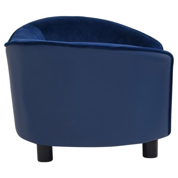 Hundesofa Blau 69x49x40 cm Plüsch und Kunstleder   