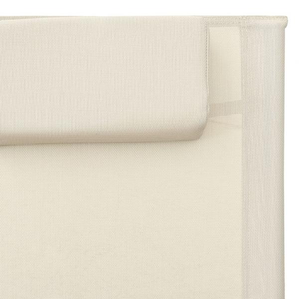 Sonnenliege Textilene Creme und Grau