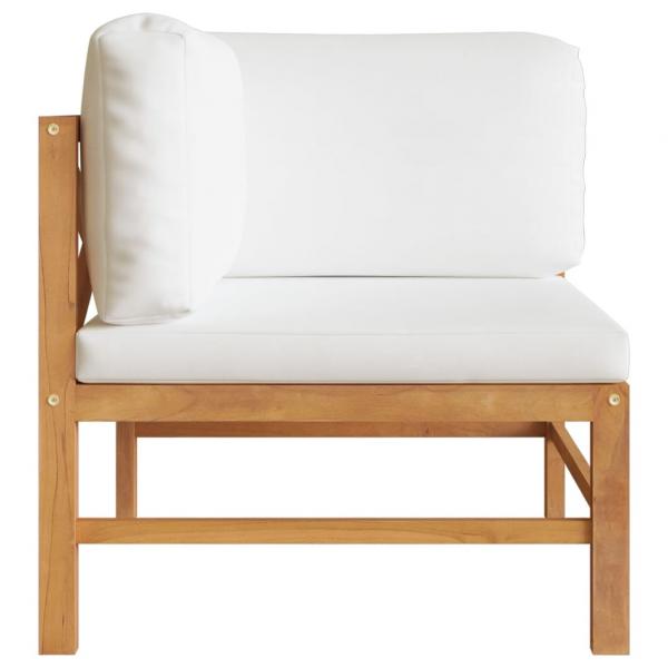 ARDEBO.de - Ecksofas 2 Stk. mit Creme Kissen Massivholz Teak