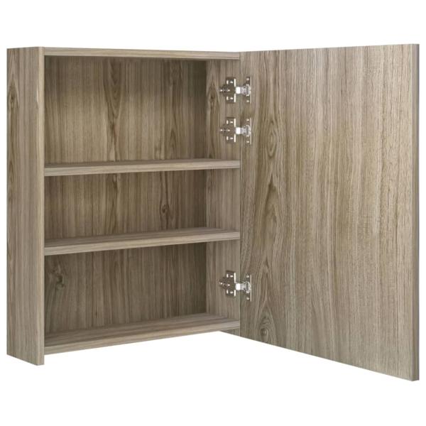 LED-Bad-Spiegelschrank Eichen-Optik 50x14x60 cm