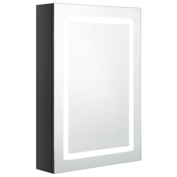 LED-Spiegelschrank fürs Bad Glänzend Schwarz 50x13x70 cm