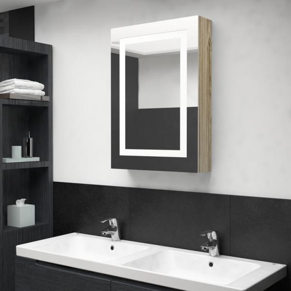 ARDEBO.de - LED-Spiegelschrank fürs Bad Eichenoptik 50x13x70 cm