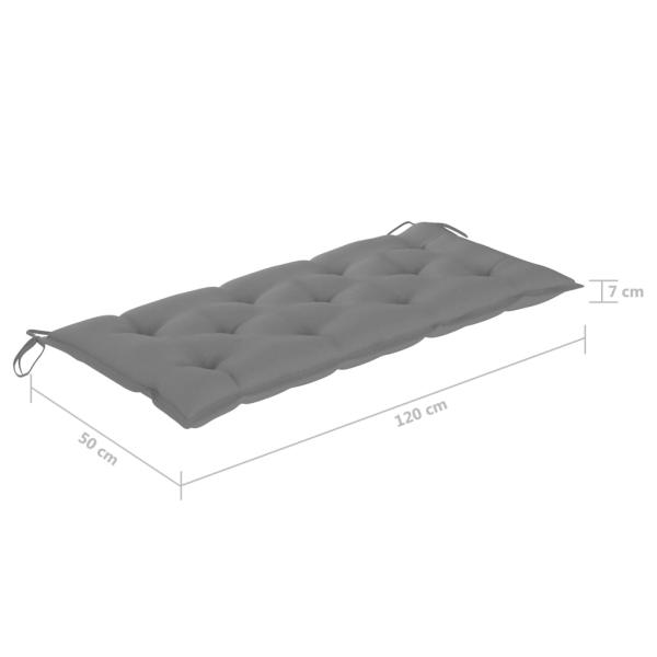 ARDEBO.de - Gartenbank-Auflagen 2 Stk. Grau 120x50x7 cm Oxford-Gewebe