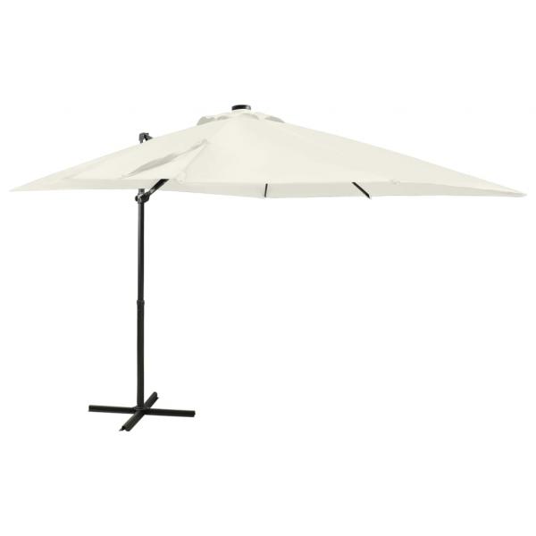 ARDEBO.de - Ampelschirm mit Mast und LED-Beleuchtung Sand 250 cm