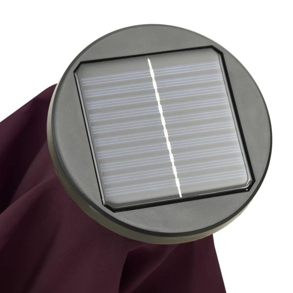 Sonnenschirm mit LED-Leuchten Bordeauxrot 200x211 cm Aluminium