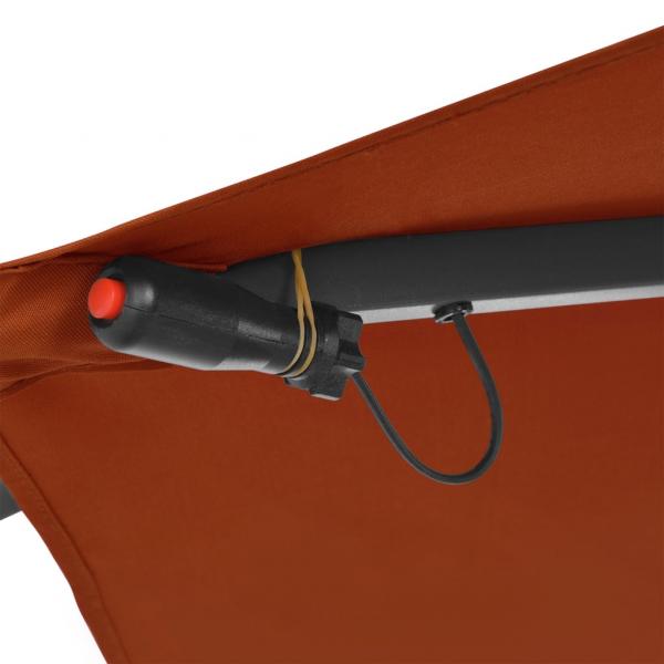 Ampelschirm mit LED-Leuchten Terrakottarot 350 cm