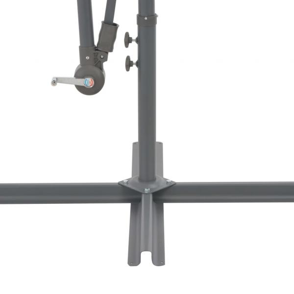 Ampelschirm mit LED-Leuchten Terrakottarot 350 cm