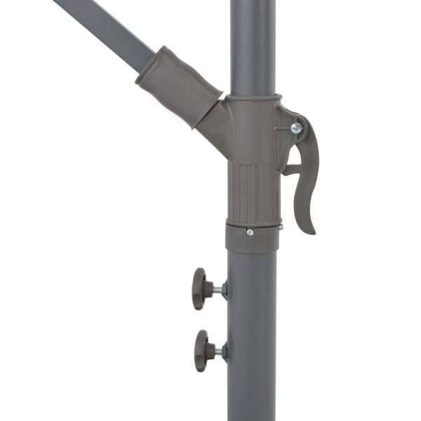 Ampelschirm mit LED-Leuchten Terrakottarot 350 cm