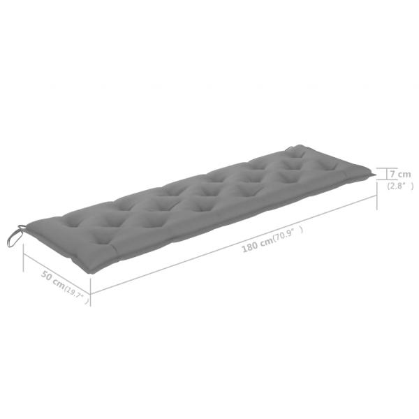 Gartenbank-Auflagen 2 Stk. Grau 180x50x7 cm Oxford-Gewebe