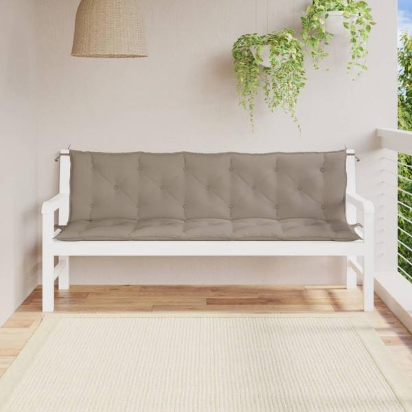 ARDEBO.de - Gartenbank-Auflagen 2 Stk. Taupe 180x50x7 cm Oxford-Gewebe