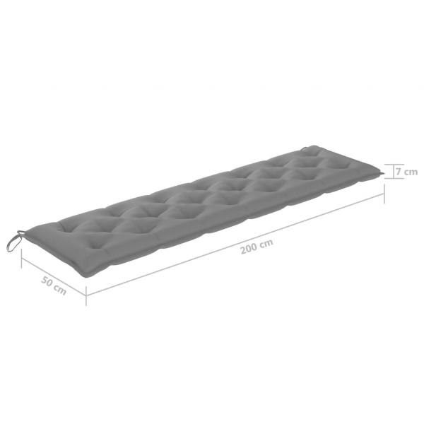 Gartenbank-Auflagen 2 Stk. Grau 200x50x7 cm Oxford-Gewebe