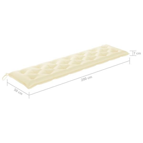 ARDEBO.de - Gartenbank-Auflagen 2 Stk. Cremeweiß 200x50x7 cm Oxford-Gewebe