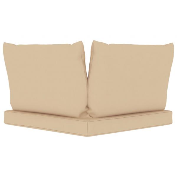 Palettenkissen 3-tlg. Beige Oxford-Gewebe