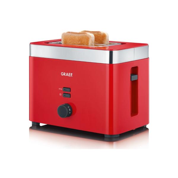 ARDEBO.de Graef TO 63 Toaster, 888 Watt, Bräunungsgradregler mit sechs Stufen, rot