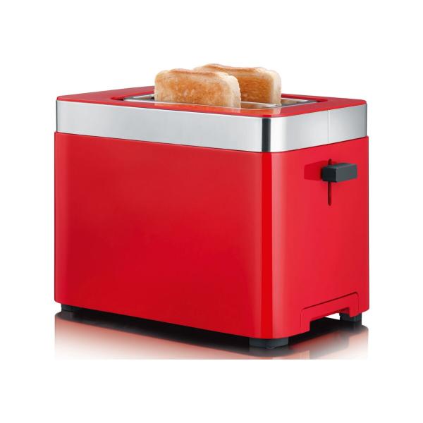 Graef TO 63 Toaster, 888 Watt, Bräunungsgradregler mit sechs Stufen, rot