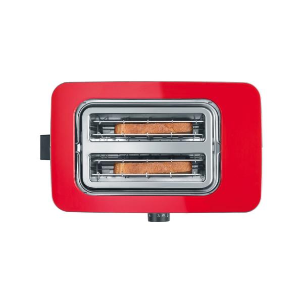 Graef TO 63 Toaster, 888 Watt, Bräunungsgradregler mit sechs Stufen, rot