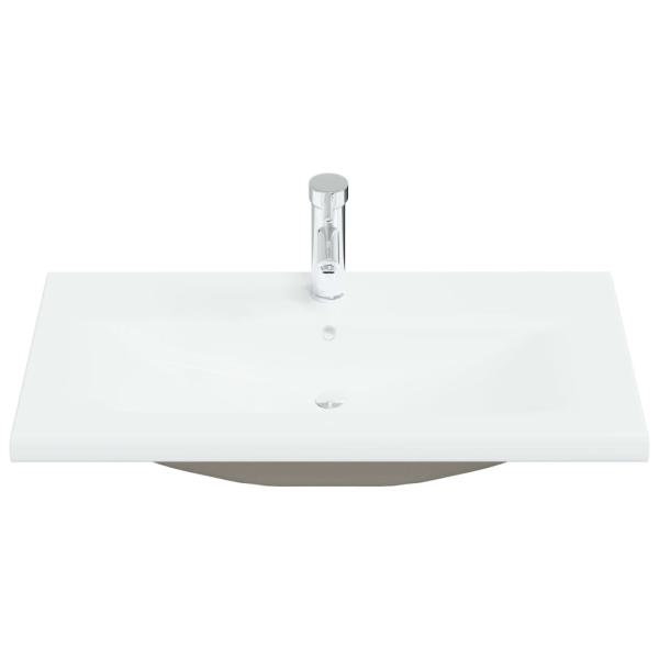 Einbauwaschbecken mit Wasserhahn 81x39x18 cm Keramik Weiß
