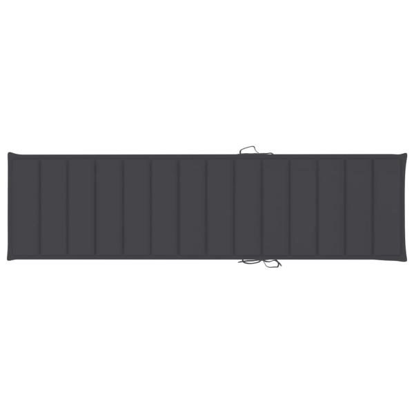 Sonnenliegen 2 Stk. mit Auflagen Anthrazit Massivholz Teak