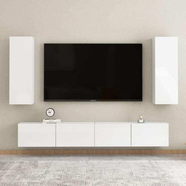 TV-Schrank Hochglanz-Weiß 30,5x30x90 cm Holzwerkstoff