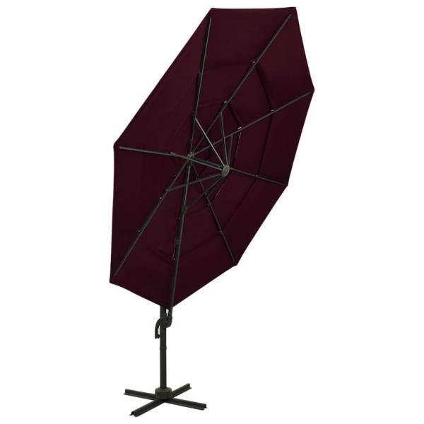 Sonnenschirm mit Aluminium-Mast 4-lagig Bordeauxrot 3x3 m