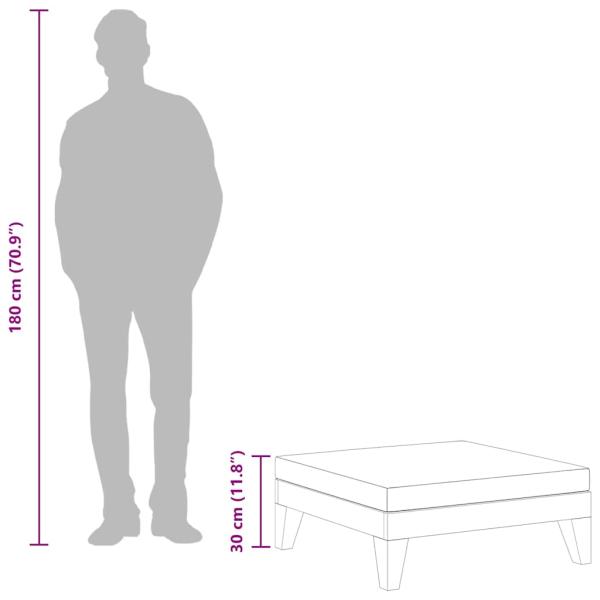 Modular-Fußhocker mit Cremeweißen Kissen Akazie Massivholz