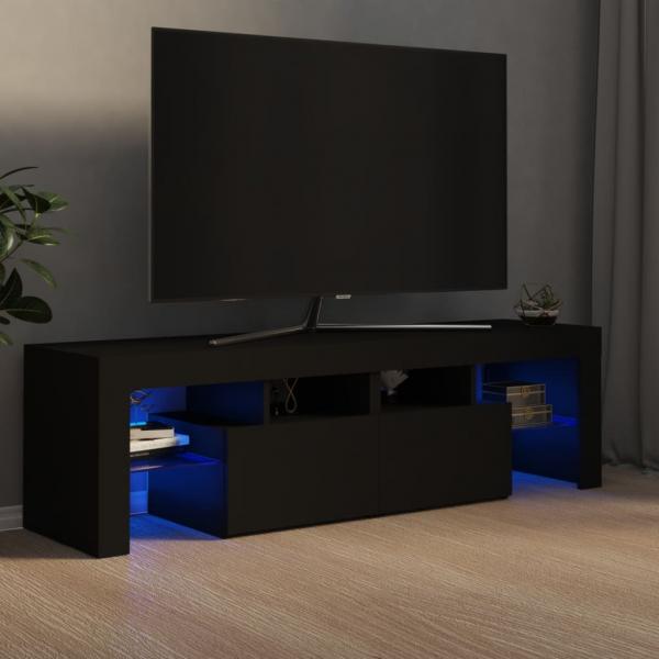 ARDEBO.de - TV-Schrank mit LED-Beleuchtung Schwarz 140x36,5x40 cm