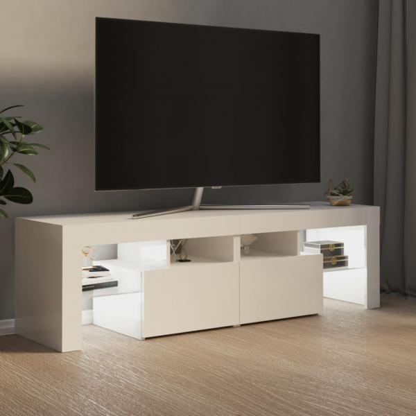 ARDEBO.de - TV-Schrank mit LED-Beleuchtung Hochglanz-Weiß 140x36,5x40 cm