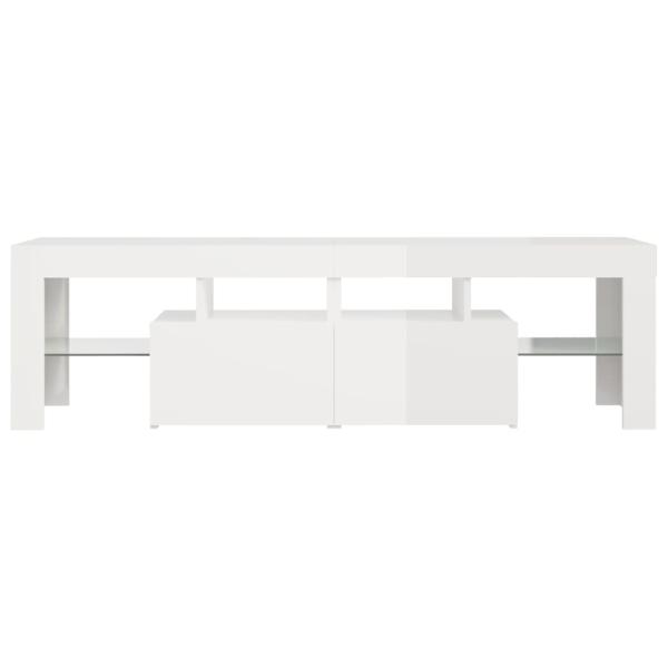 TV-Schrank mit LED-Beleuchtung Hochglanz-Weiß 140x36,5x40 cm