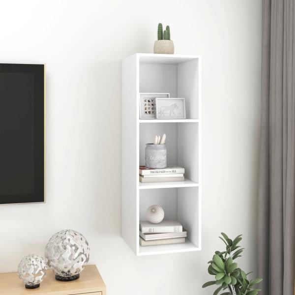 TV-Wandschrank Weiß 37x37x107 cm Holzwerkstoff