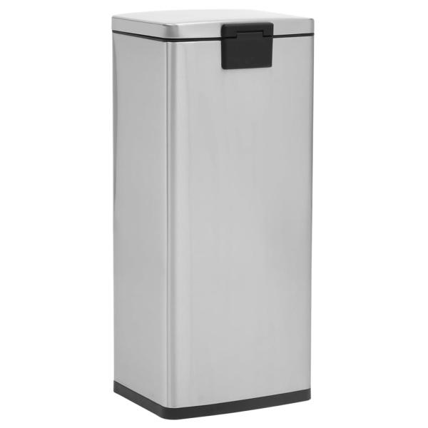 Mülleimer mit Pedal Anti-Fingerabdruck 30 L Silbern Edelstahl  