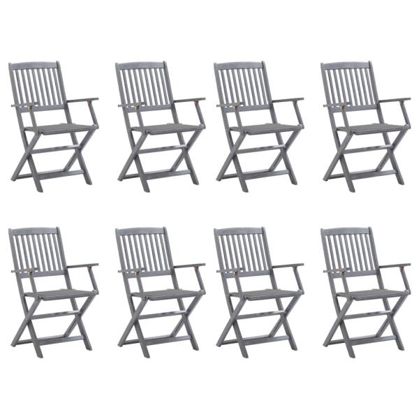 ARDEBO.de - Klappbare Gartenstühle 8 Stk. mit Kissen Massivholz Akazie