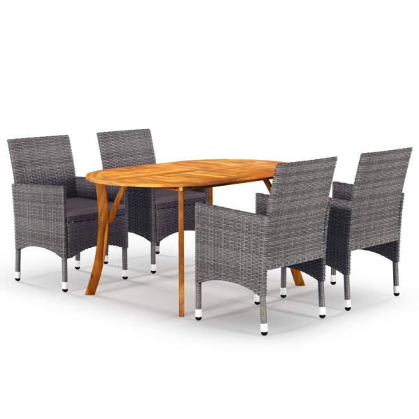 ARDEBO.de - 5-tlg. Garten-Essgruppe Grau