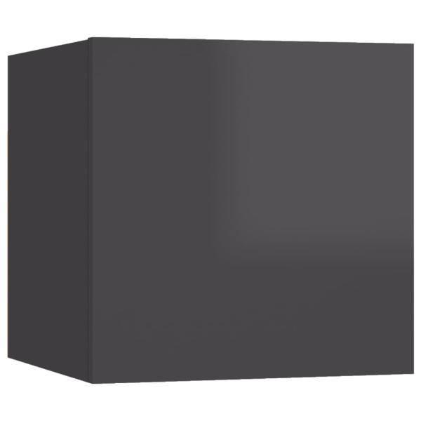 TV-Wandschränke 2 Stk. Hochglanz-Grau 30,5x30x30 cm