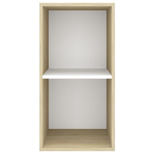 TV-Wandschrank Sonoma-Eiche und Weiß 37x37x72 cm Holzwerkstoff
