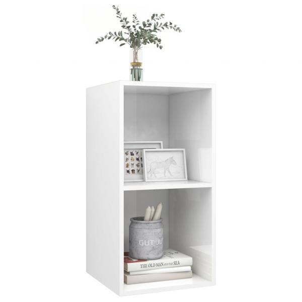 ARDEBO.de - TV-Wandschrank Hochglanz-Weiß 37x37x72 cm Holzwerkstoff