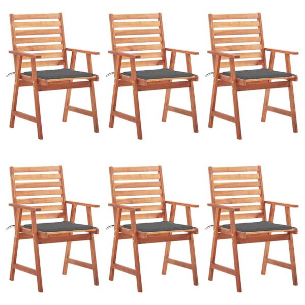 ARDEBO.de - Garten-Essstühle 6 Stk. mit Kissen Massivholz Akazie 