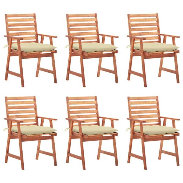 ARDEBO.de - Garten-Essstühle 6 Stk. mit Kissen Massivholz Akazie 