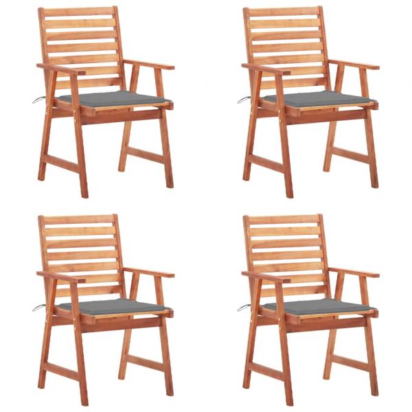 ARDEBO.de - Garten-Essstühle 4 Stk. mit Kissen Massivholz Akazie 