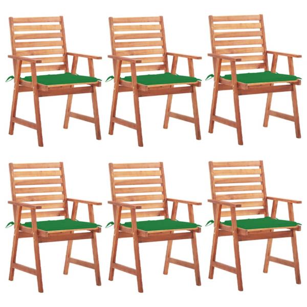 ARDEBO.de - Garten-Essstühle 6 Stk. mit Kissen Massivholz Akazie 
