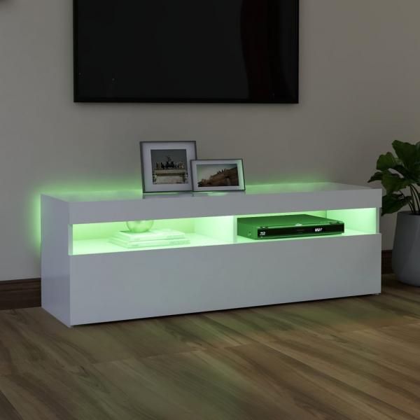 TV-Schrank mit LED-Leuchten Weiß 120x35x40 cm