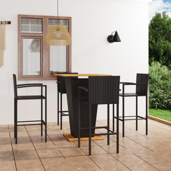 ARDEBO.de - 5-tlg. Gartenbar-Set Schwarz
