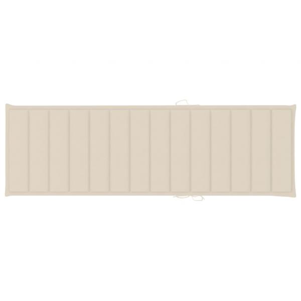 Sonnenliege mit Creme Auflage Imprägniertes Kiefernholz