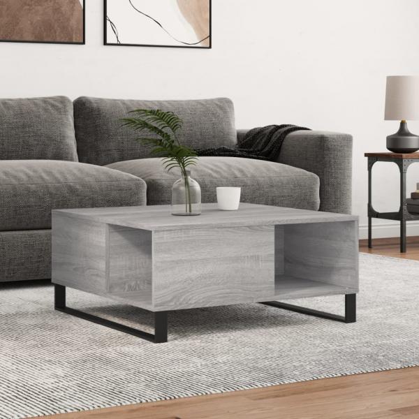 ARDEBO.de - Couchtisch Grau Sonoma 80x80x36,5 cm Holzwerkstoff
