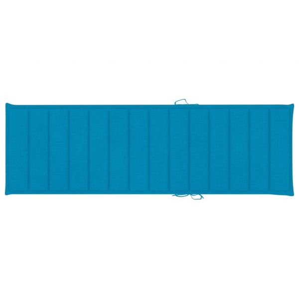Sonnenliege mit Blauer Auflage Imprägniertes Kiefernholz