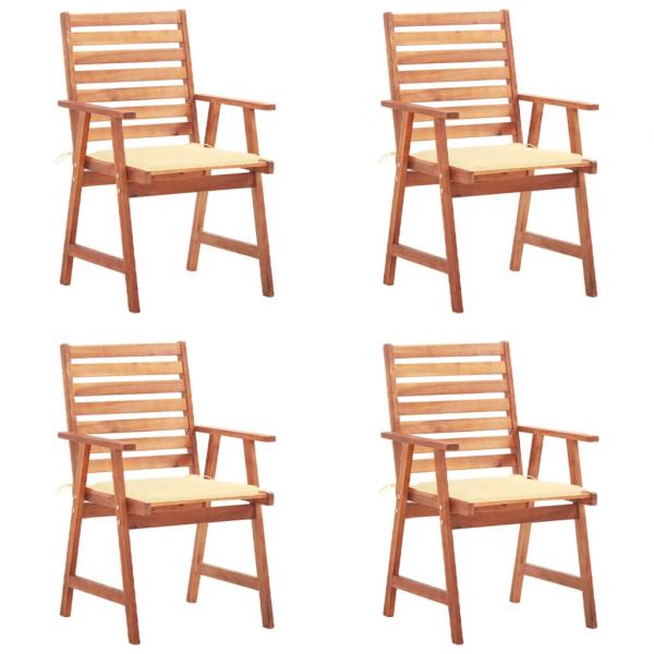ARDEBO.de - Garten-Essstühle 4 Stk. mit Kissen Massivholz Akazie