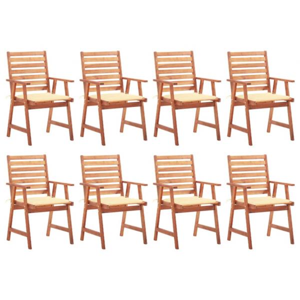 ARDEBO.de - Garten-Essstühle 8 Stk. mit Kissen Massivholz Akazie