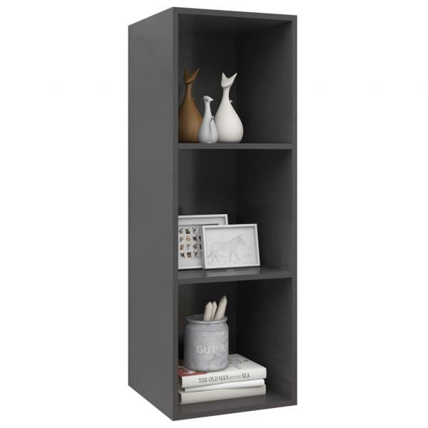 ARDEBO.de - TV-Wandschrank Grau 37x37x107 cm Holzwerkstoff