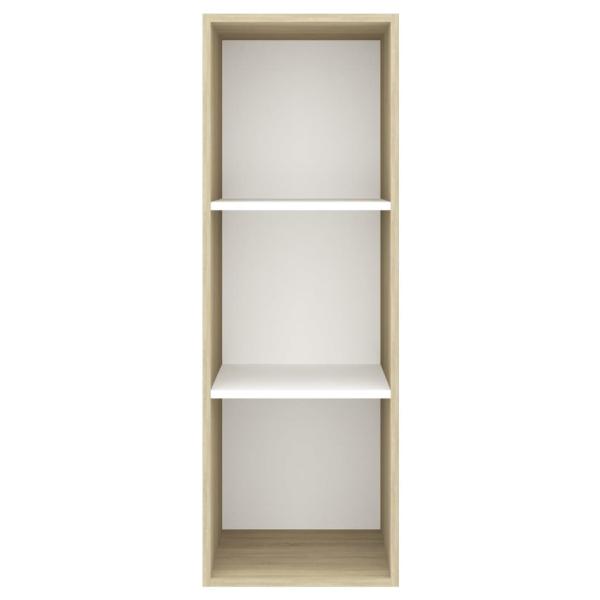 ARDEBO.de - TV-Wandschrank Sonoma-Eiche und Weiß 37x37x107 cm Holzwerkstoff